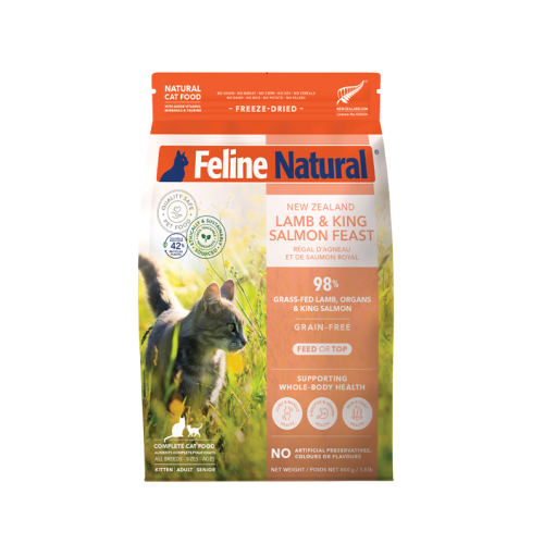 F9 Feline Natural 320g ((Lamb & King Salmon Feast)) Freeze-Dried Cat Food 凍乾脫水貓糧 羊肉三文魚盛宴 320克 (F9-LS320) 原裝行貨 (新包裝 升級版) 